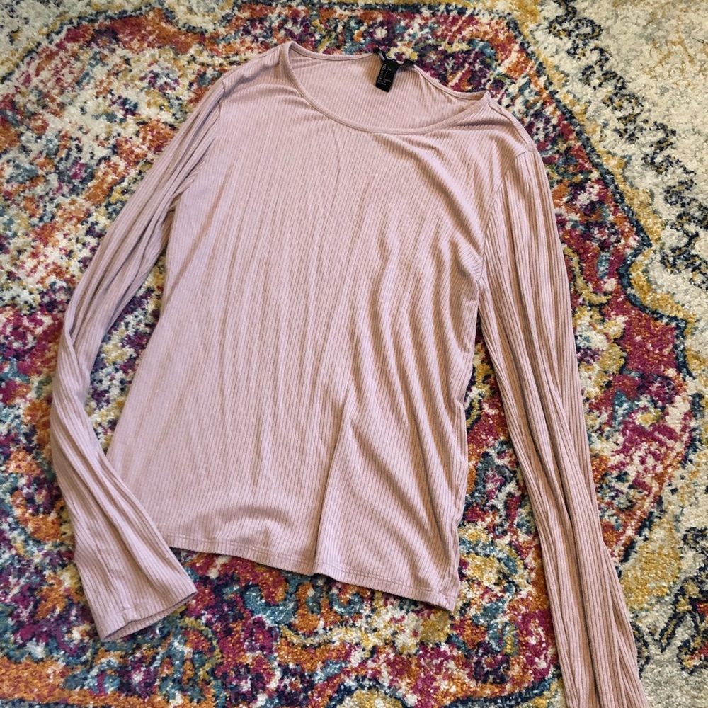 Forever 21 long sleeved mauve ribbed top